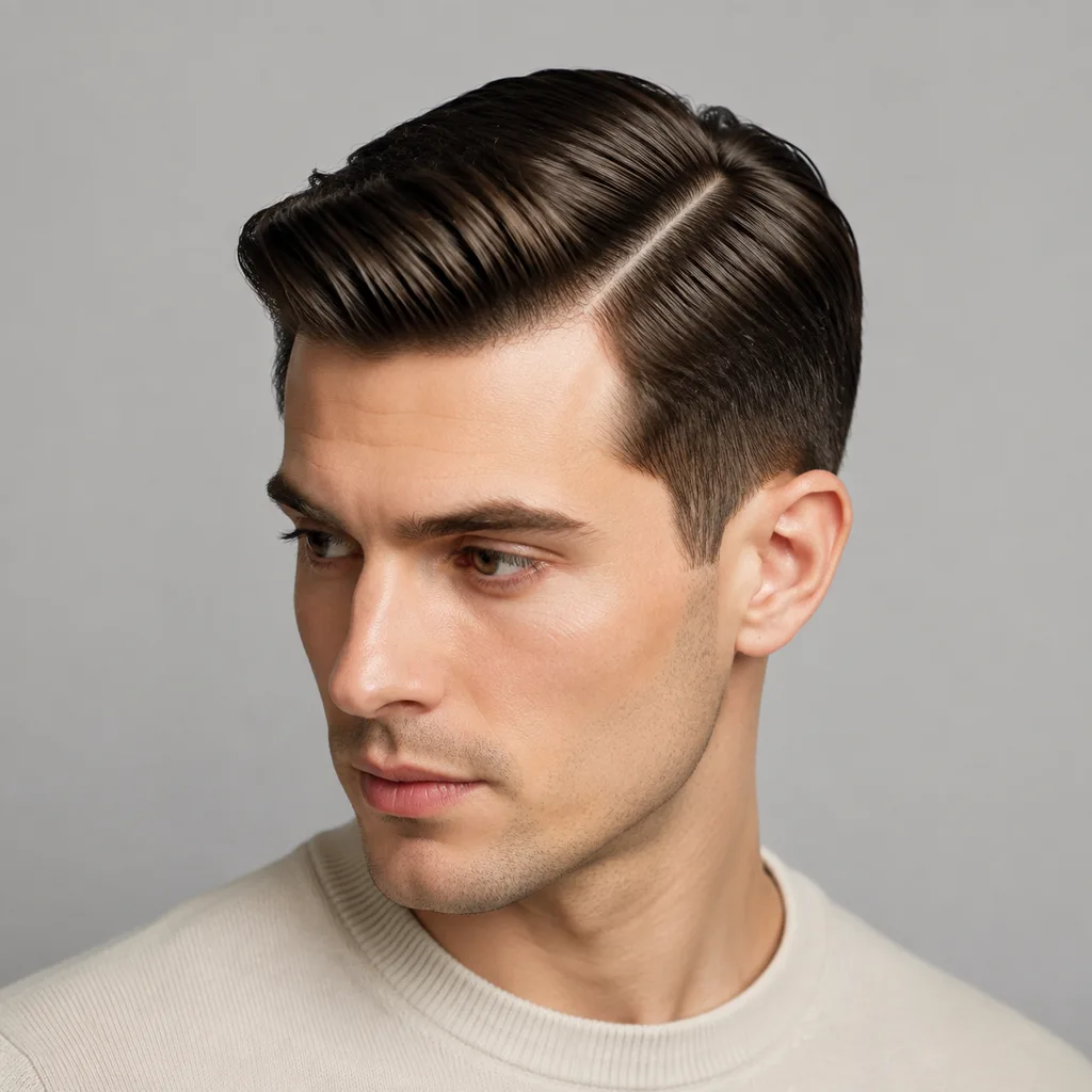 Мужская стрижка Боковой пробор — фото, в три четверти
